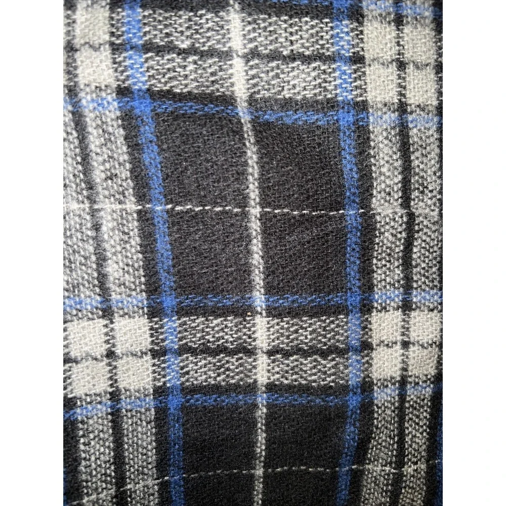 Banana Republic Scarf Plaid Check Blue Black Gray Preppy 12.5 X‎ 66 New